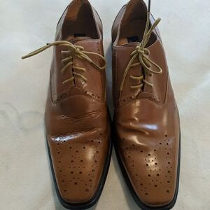 Versa cognac brown leather dress shoes Oxford 9.5